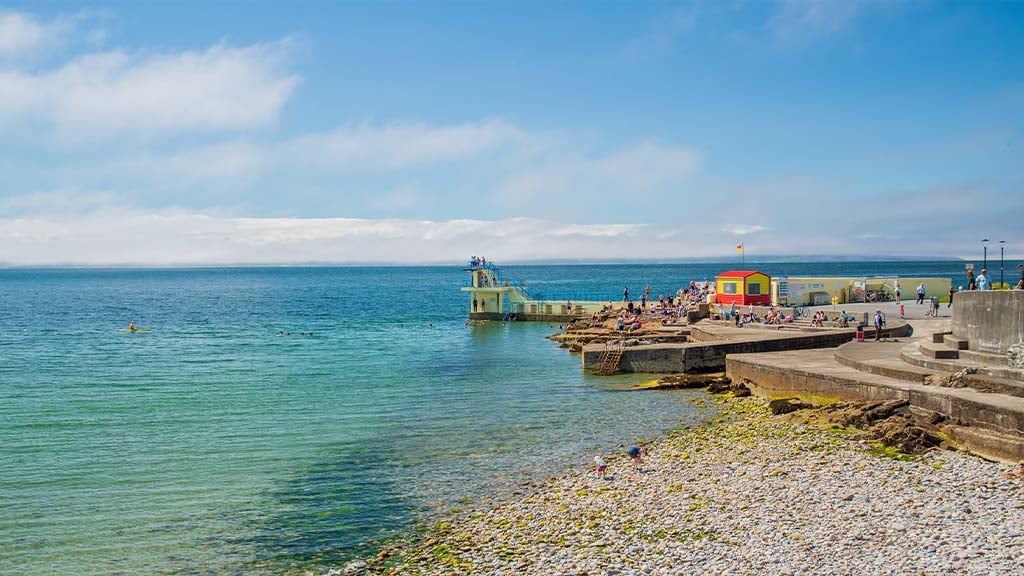 Salthill Beach in co Galway, Ireland