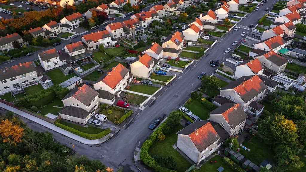 Residential area in Galway Town, Ireland