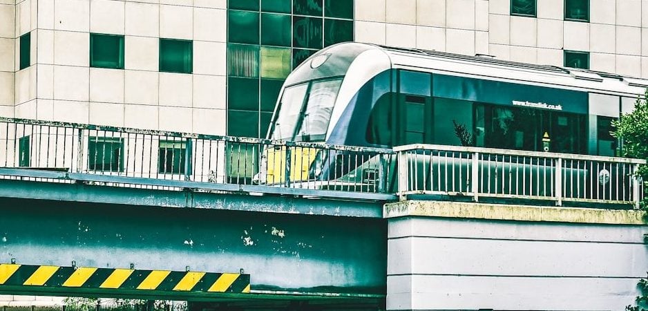 white and blue concrete building